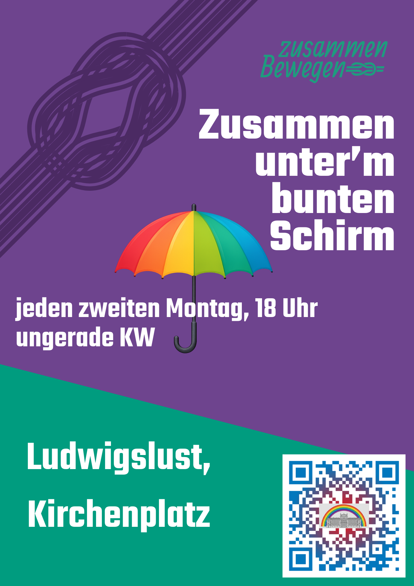 Zusammen unterm bunten Schirm